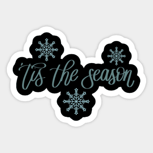 Tis the Season - Winter Snowflakes - Black Sticker